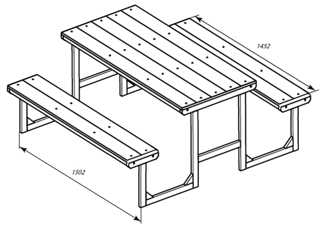 Размеры стола скамьи